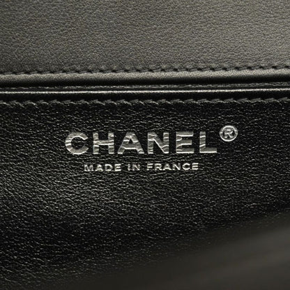 Chanel Shoulder Bag Boy Chanel V Stitch Lambskin Black Silver Hardware Ladies