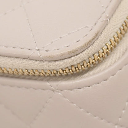 Chanel Vanity Bag Matelasse Lambskin Gray Gold Hardware Women's