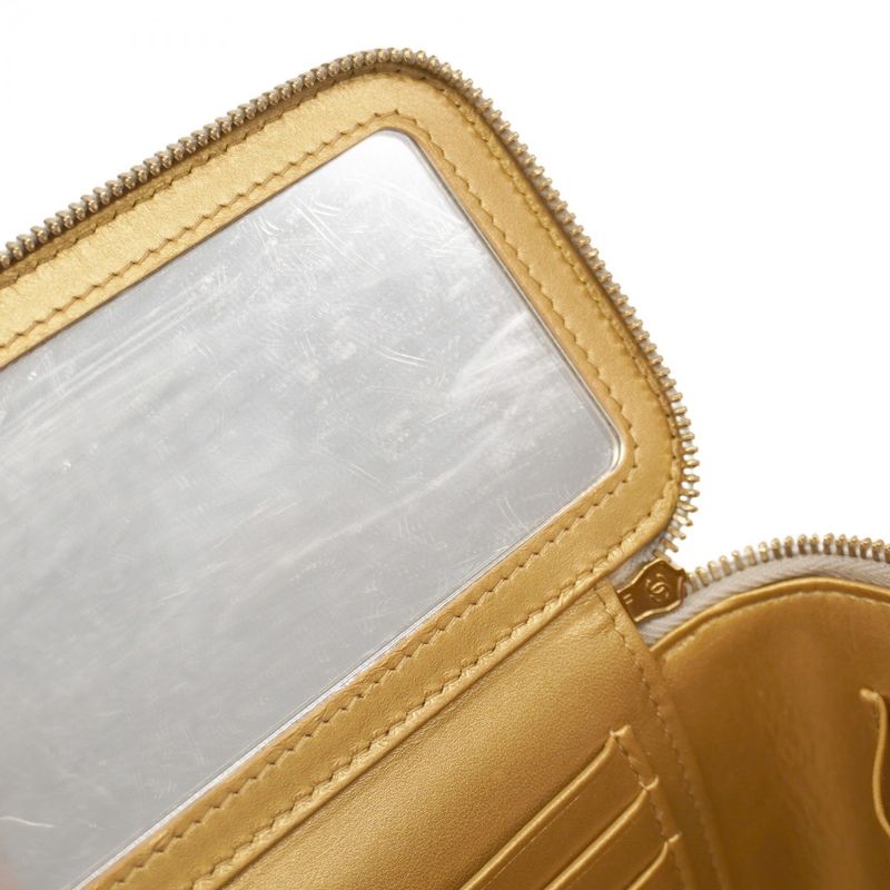 Chanel Vanity Bag Matelasse Lambskin Gray Gold Hardware Women's