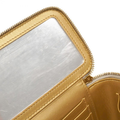 Chanel Vanity Bag Matelasse Lambskin Gray Gold Hardware Women's