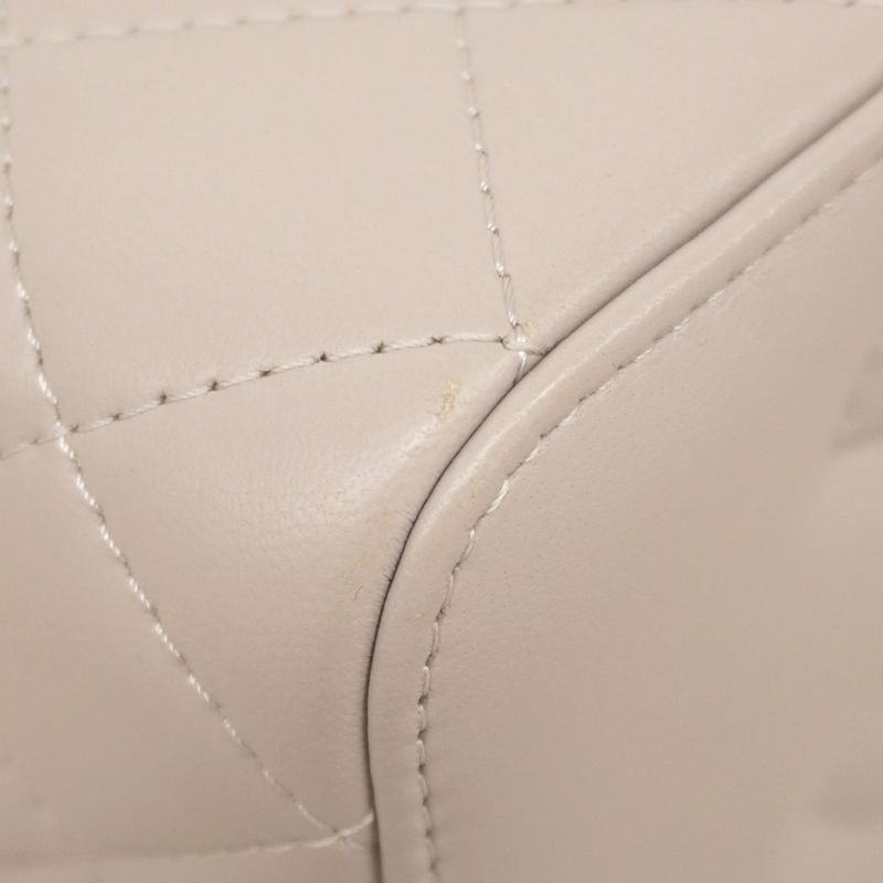 Chanel Vanity Bag Matelasse Lambskin Gray Gold Hardware Women's