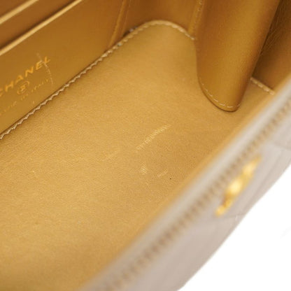 Chanel Vanity Bag Matelasse Lambskin Gray Gold Hardware Women's
