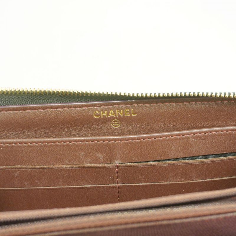 Chanel Long Wallet Matelasse Lambskin Black Gold Hardware Women's