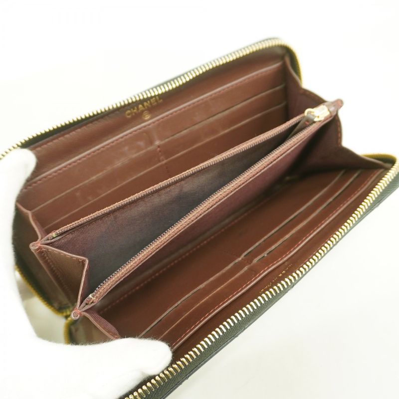 Chanel Long Wallet Matelasse Lambskin Black Gold Hardware Women's