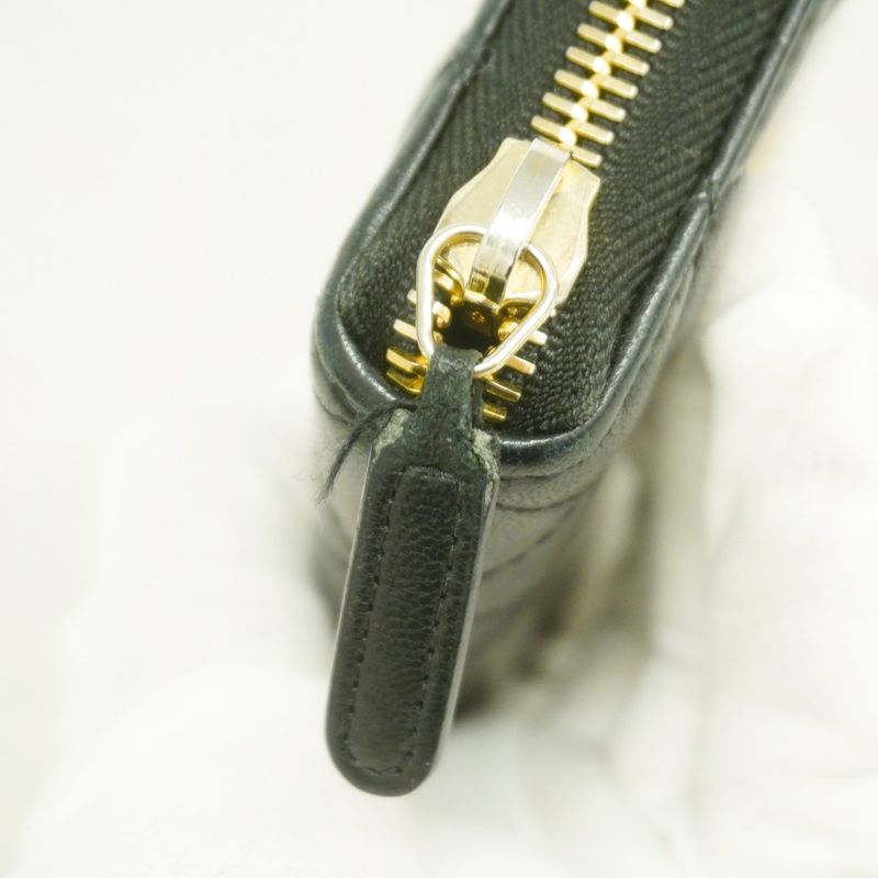 Chanel Long Wallet Matelasse Lambskin Black Gold Hardware Women's