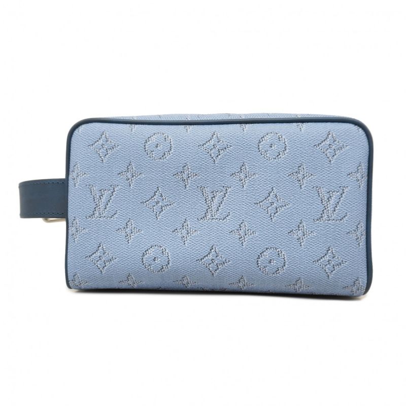 Louis Vuitton Handbag Monogram Heritage Rocker Dop Kit M14839 Blue Men's