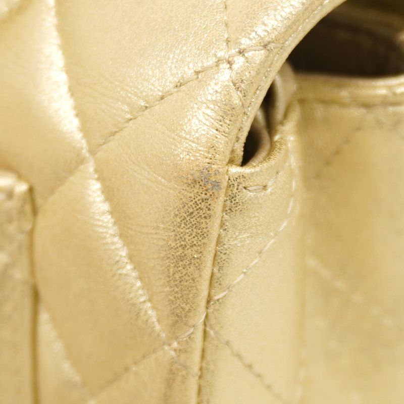 Chanel Shoulder Bag Matelasse Lambskin Gold Chien Pan Gold Hardware Women's