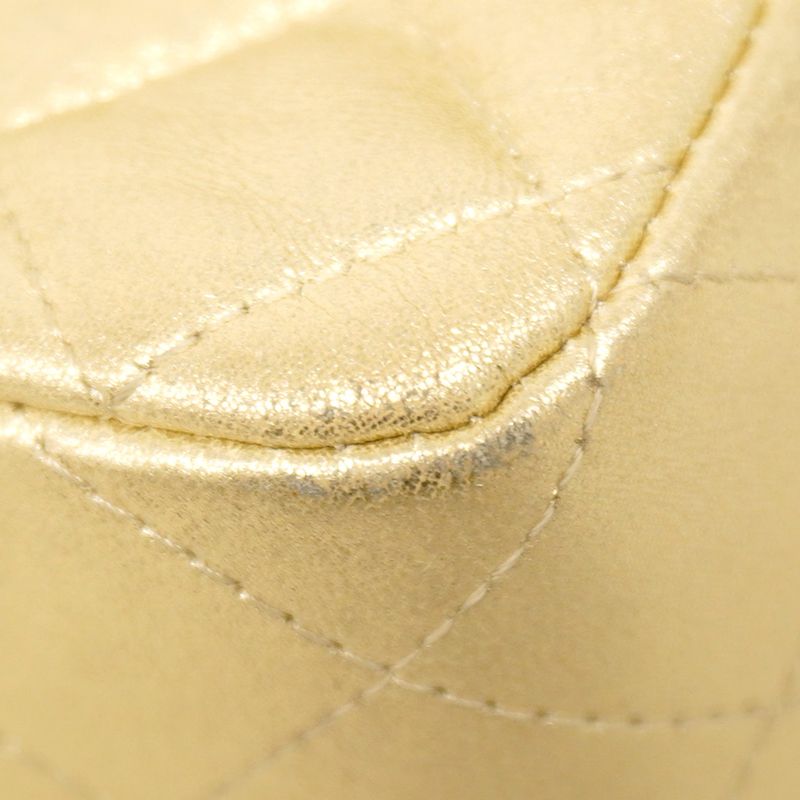 Chanel Shoulder Bag Matelasse Lambskin Gold Chien Pan Gold Hardware Women's