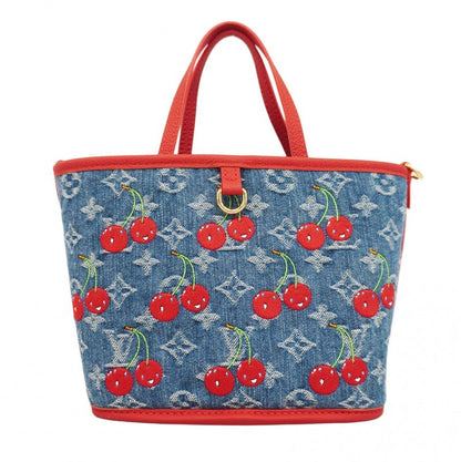 Louis Vuitton Handbag Monogram Cherry Denim Neverfull Inside Out BB M14997 Blue