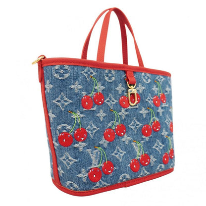 Louis Vuitton Handbag Monogram Cherry Denim Neverfull Inside Out BB M14997 Blue