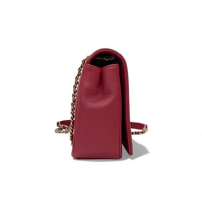 Chanel Bag Shoulder Pink Gold V Stitch Lambskin Turnlock Double