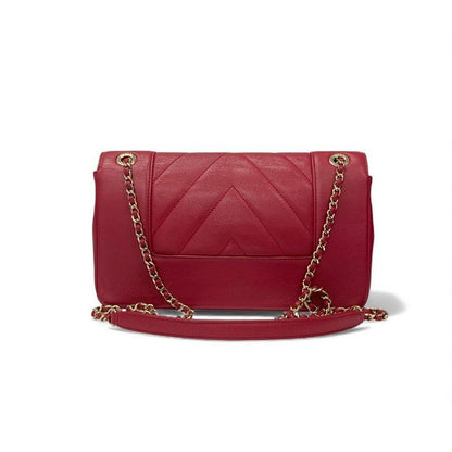 Chanel Bag Shoulder Pink Gold V Stitch Lambskin Turnlock Double