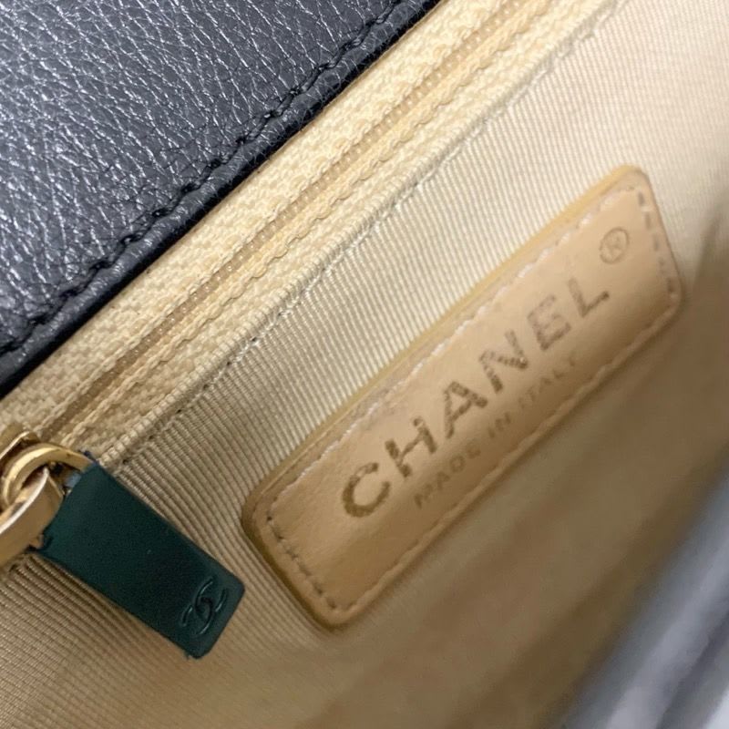 Chanel Bag Shoulder Black Gold Click Label Logo Single Flap Chain 2-Way
