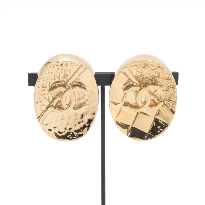 Chanel Earring Gold Coco Mark Logo