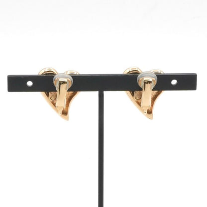 Chanel Earring Gold Black Coco Mark Heart