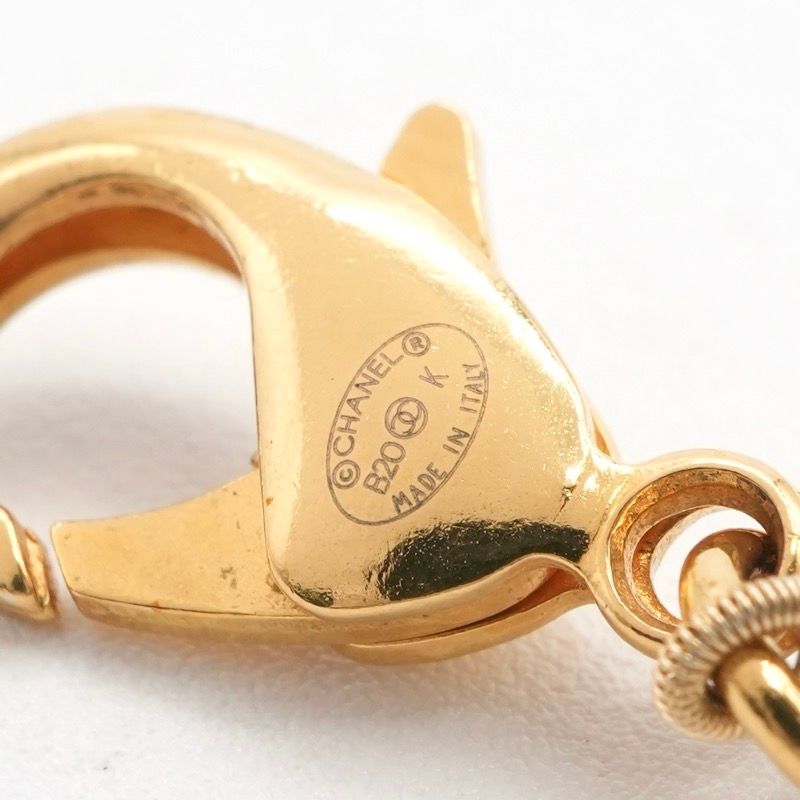 Chanel Necklace Pendant Choker Gold Coco Mark Cross Crystal Long Necklace