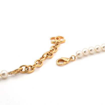 Chanel Necklace Pendant Choker Gold Coco Mark Cross Crystal Long Necklace