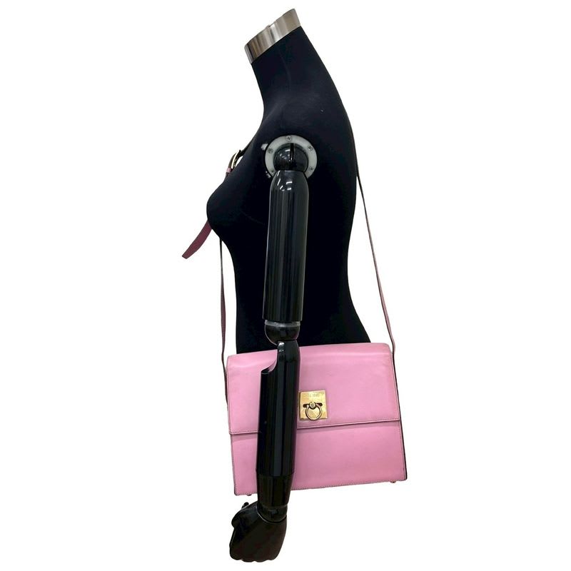 Celine Vintage Logo Ring Hardware Leather Shoulder Bag Pochette