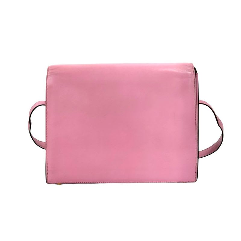 Celine Vintage Logo Ring Hardware Leather Shoulder Bag Pochette
