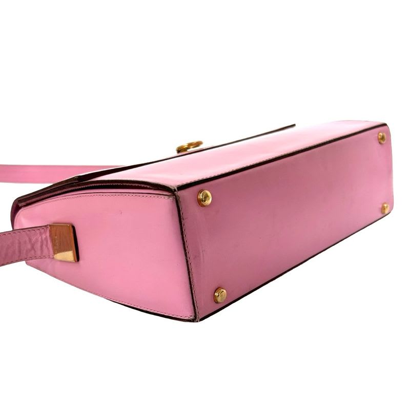 Celine Vintage Logo Ring Hardware Leather Shoulder Bag Pochette