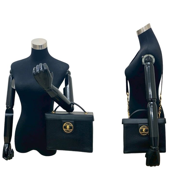 Chanel Coco Caviar Leather 2-Way Handbag Vanity Bag