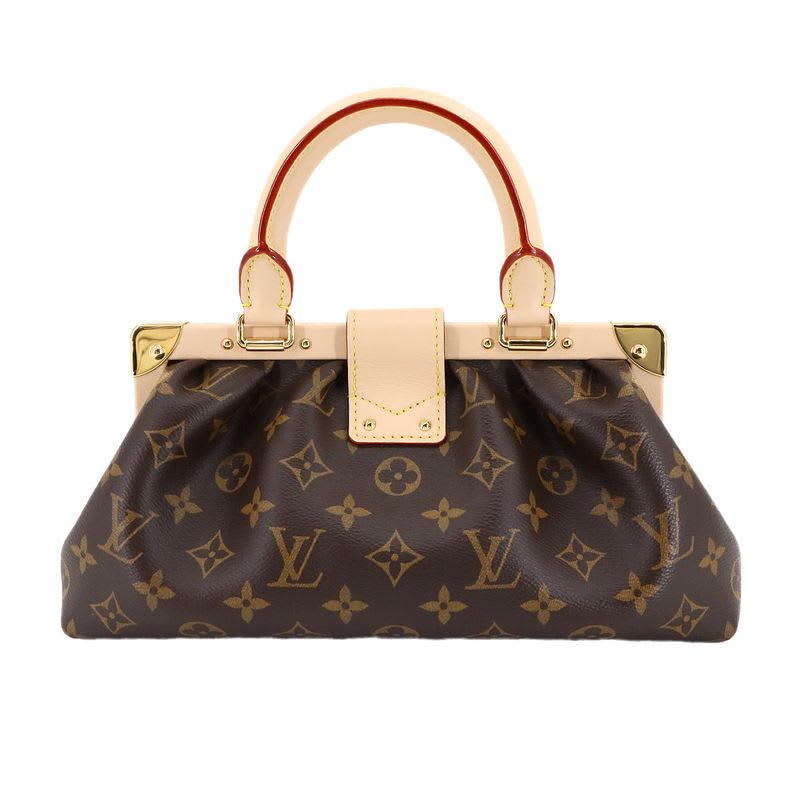 Louis Vuitton Monogram Clutch 2-Way Hand Chain Shoulder Bag Brown