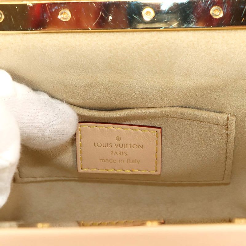 Louis Vuitton Monogram Clutch 2-Way Hand Chain Shoulder Bag Brown