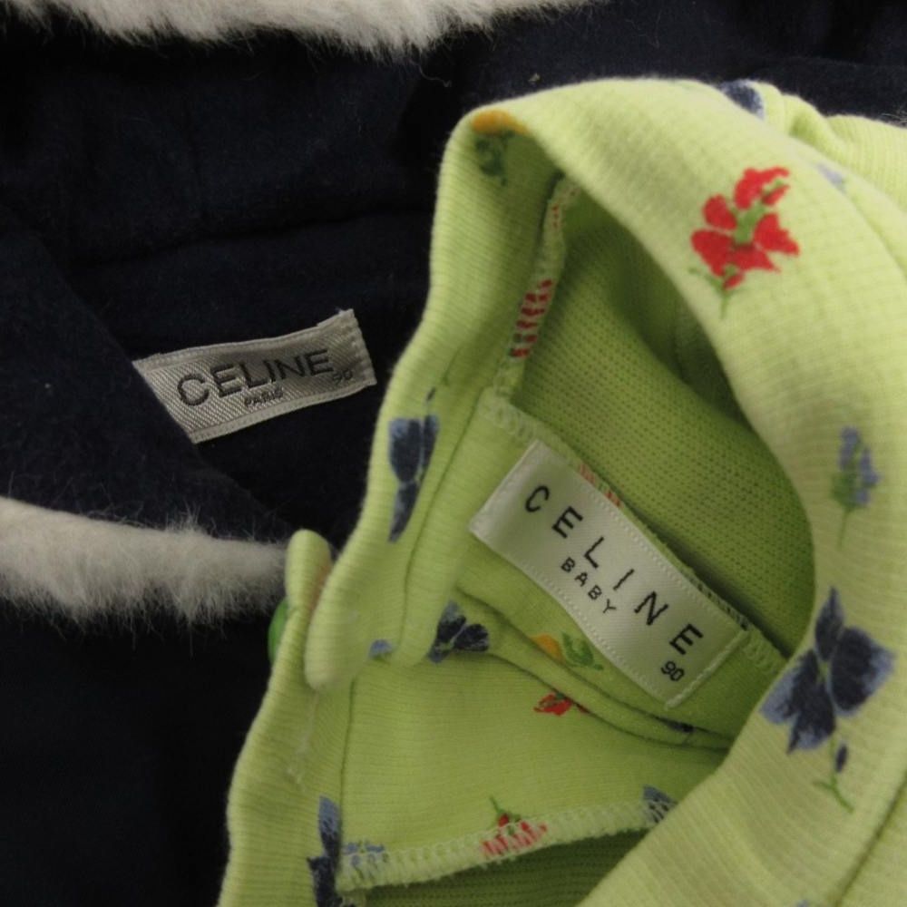 Celine CELINE 2-piece set summary poncho batting hooded cut and sew floral