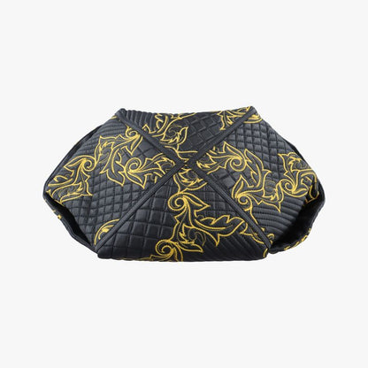 Versace (versace) Versace Barocco Floral Stitch Top Black X Yellow Leather