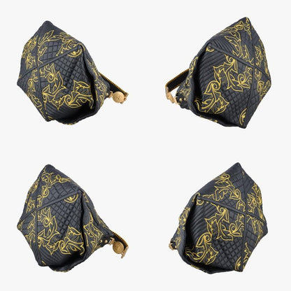 Versace (versace) Versace Barocco Floral Stitch Top Black X Yellow Leather