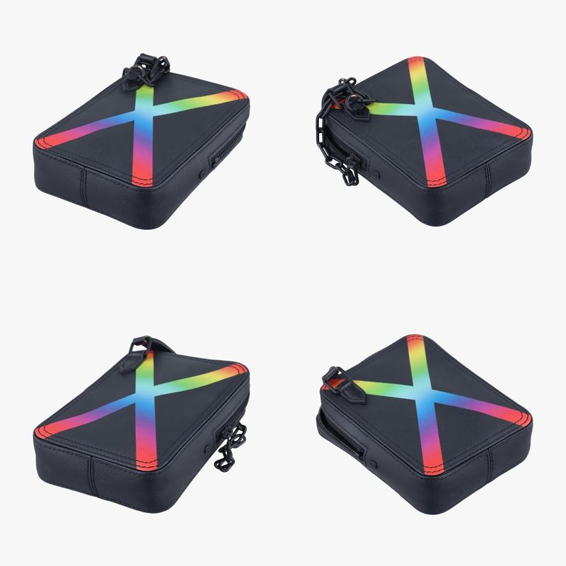 Louis Vuitton Danube Messenger Black X Multicolor Taiga M30332 Ca2179 IC Chip