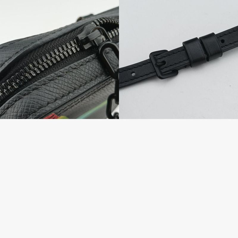 Louis Vuitton Danube Messenger Black X Multicolor Taiga M30332 Ca2179 IC Chip