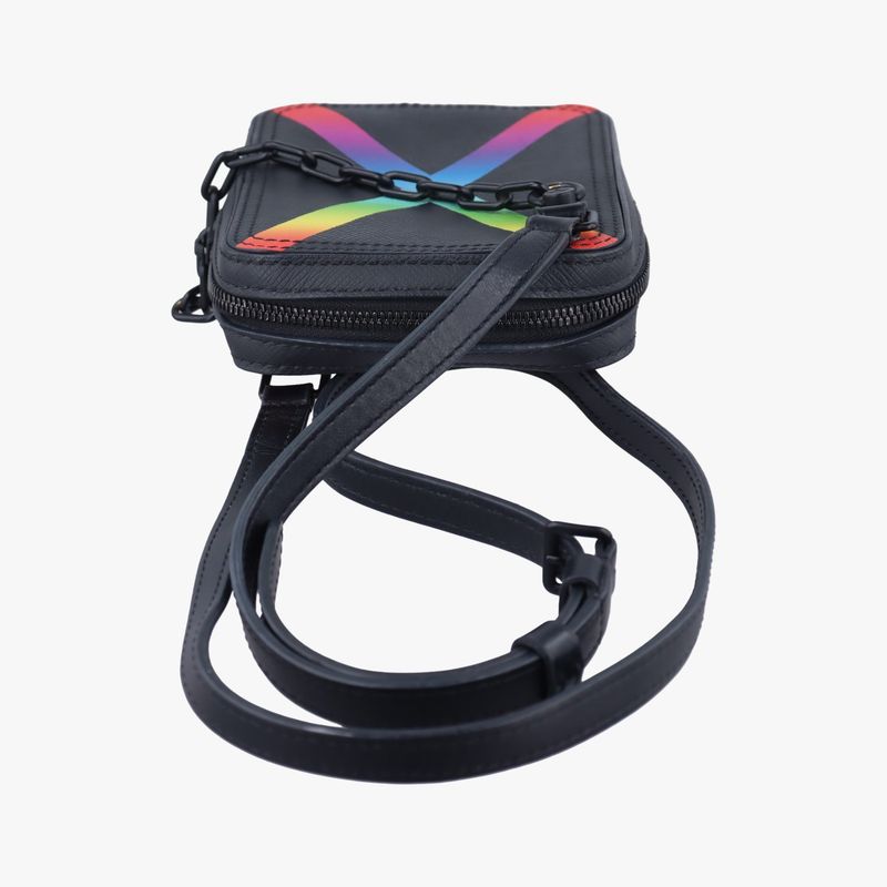 Louis Vuitton Danube Messenger Black X Multicolor Taiga M30332 Ca2179 IC Chip