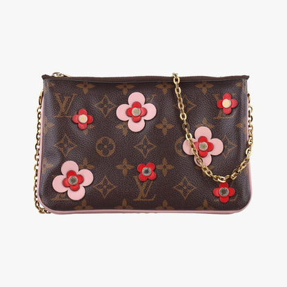 Louis Vuitton Pochette Double Zip Blooming Flower Monogram Brown X Multicolor