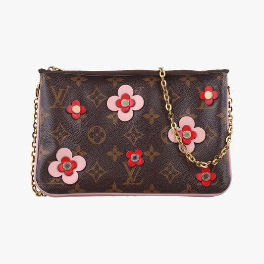 Louis Vuitton Pochette Double Zip Blooming Flower Monogram Brown X Multicolor