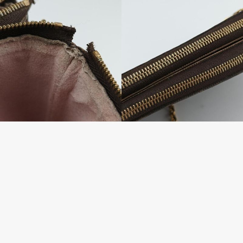 Louis Vuitton Pochette Double Zip Blooming Flower Monogram Brown X Multicolor