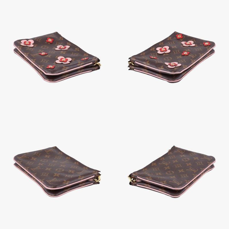 Louis Vuitton Pochette Double Zip Blooming Flower Monogram Brown X Multicolor