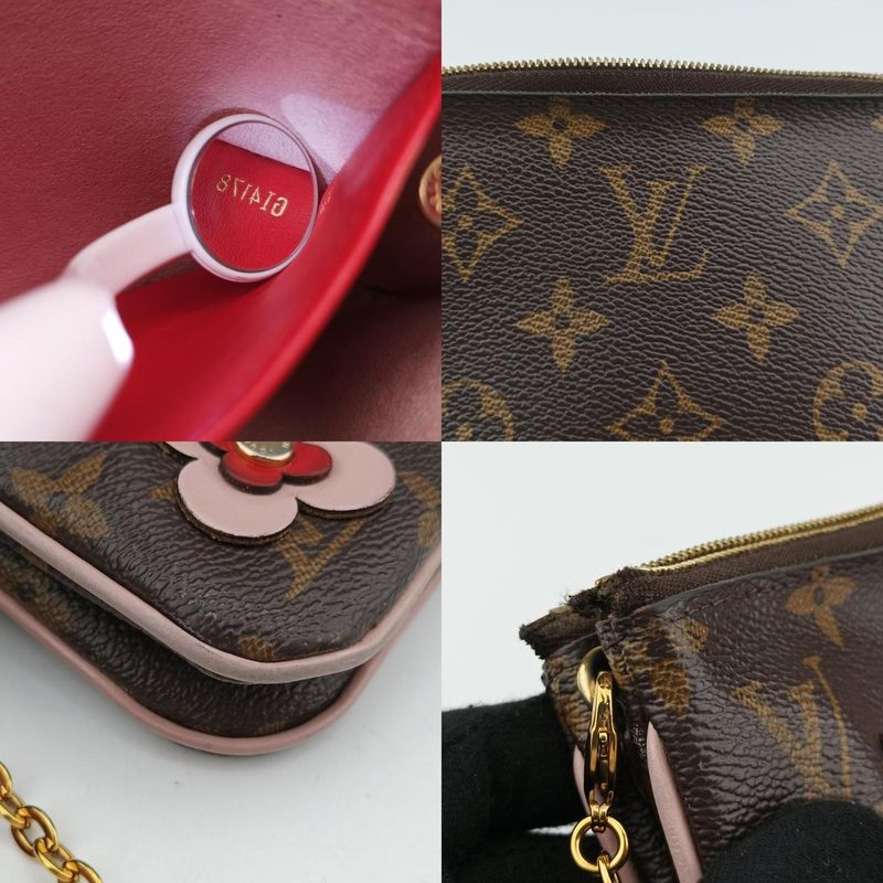 Louis Vuitton Pochette Double Zip Blooming Flower Monogram Brown X Multicolor