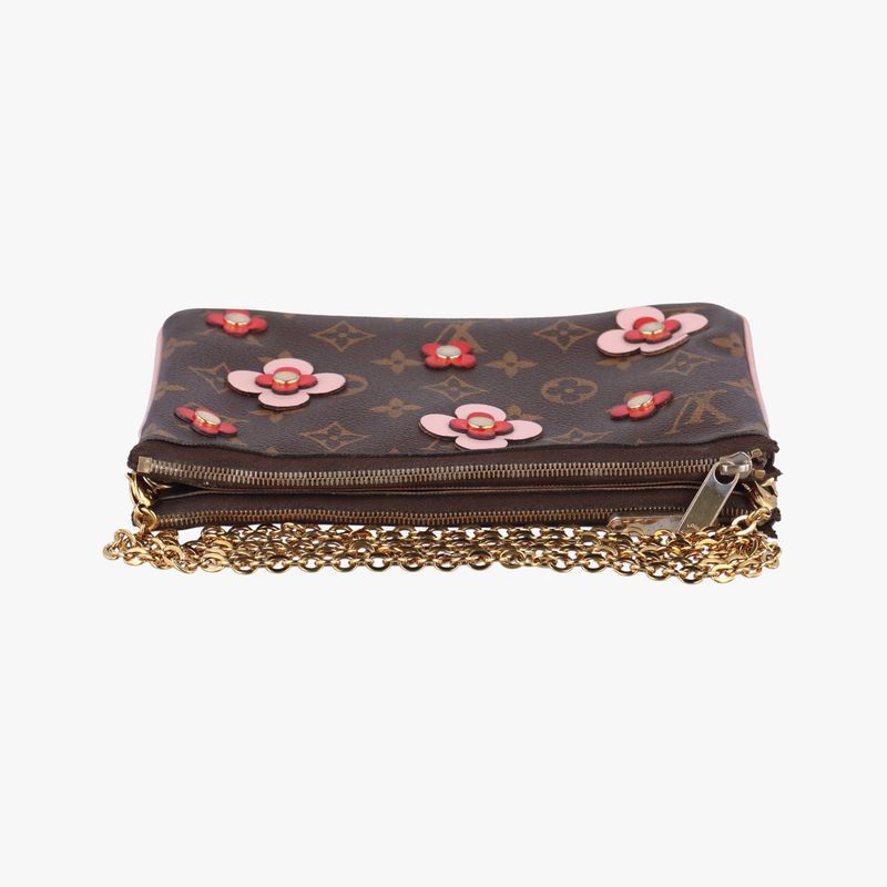 Louis Vuitton Pochette Double Zip Blooming Flower Monogram Brown X Multicolor