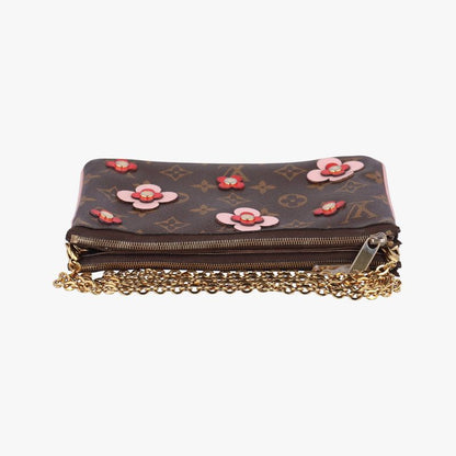 Louis Vuitton Pochette Double Zip Blooming Flower Monogram Brown X Multicolor