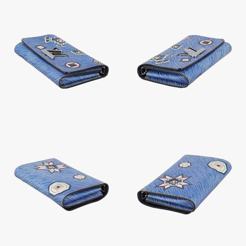 Louis Vuittonportefeuille Twist Chain Wallet Blue X Multicolor Epi M61490 Sp3105