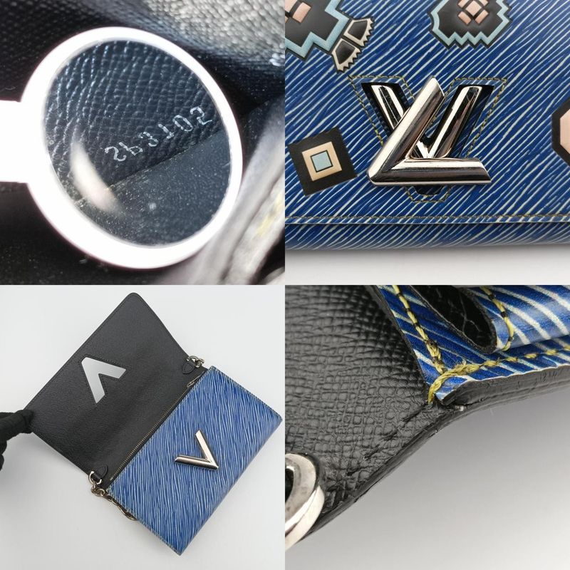 Louis Vuittonportefeuille Twist Chain Wallet Blue X Multicolor Epi M61490 Sp3105