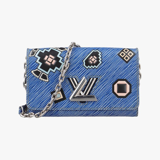 Louis Vuittonportefeuille Twist Chain Wallet Blue X Multicolor Epi M61490 Sp3105