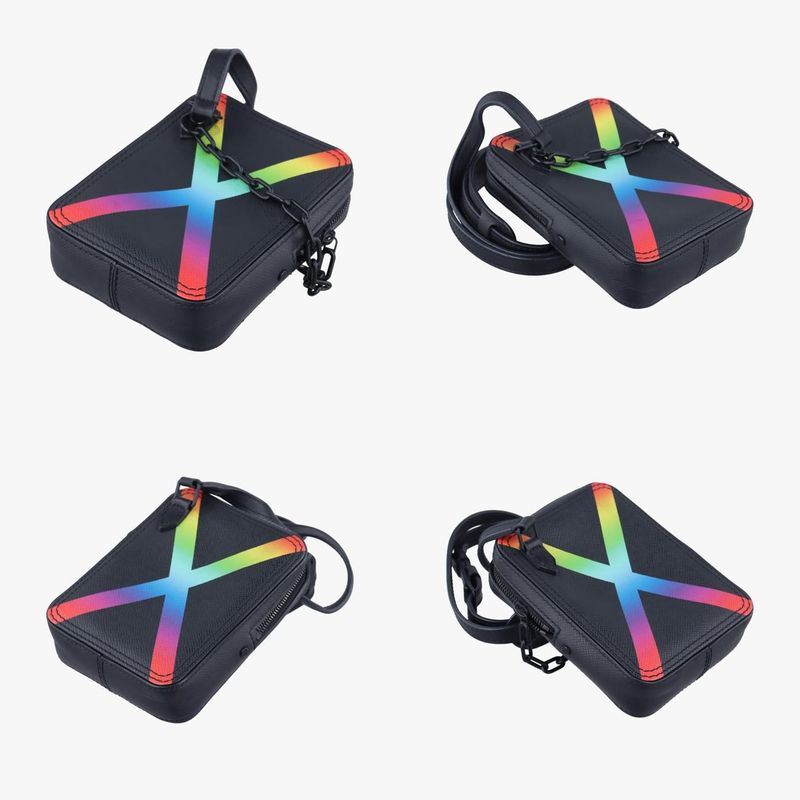 Louis Vuitton Danube Messenger Black X Multicolor Taiga M30332 Ca1199