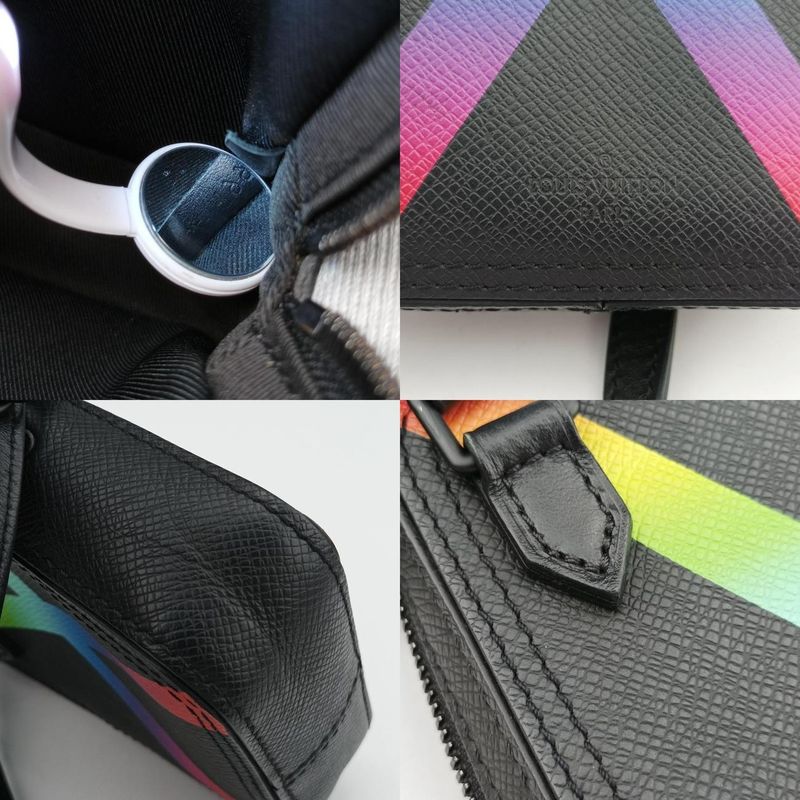 Louis Vuitton Danube Messenger Black X Multicolor Taiga M30332 Ca1199