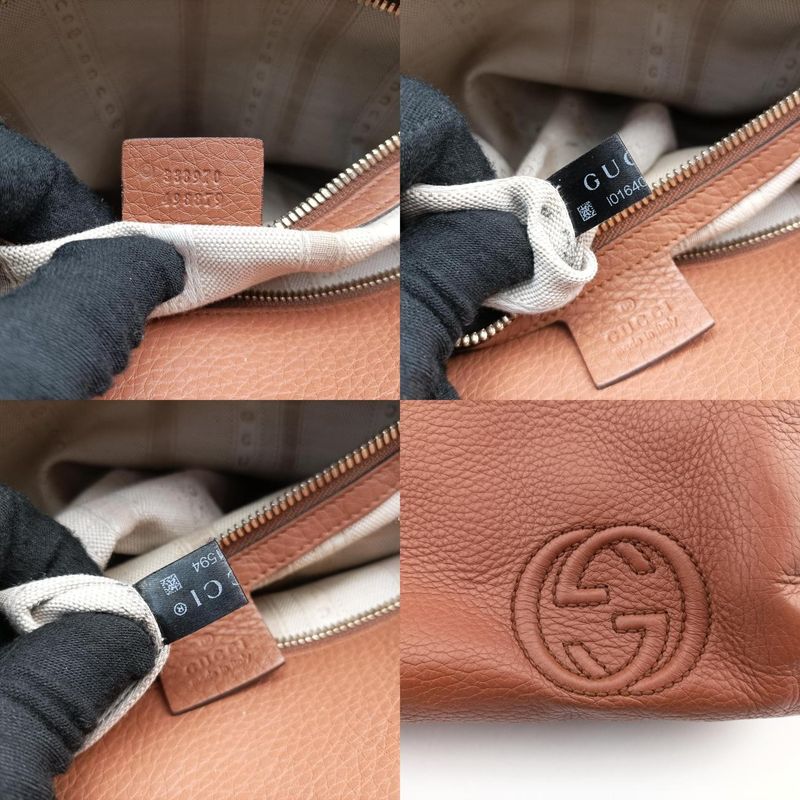 Gucci Soho GG Logo Brown Leather 338970 I016401594