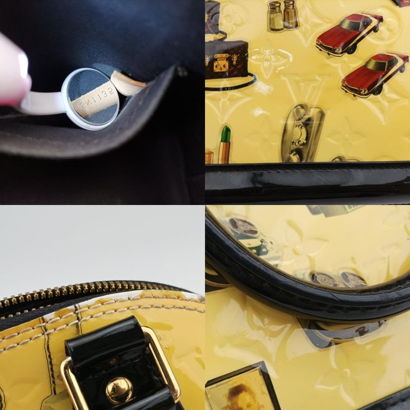 Louis Vuitton Stickers Alma BB Ivory X Black X Multicolor Vernis M50419 Sn1135