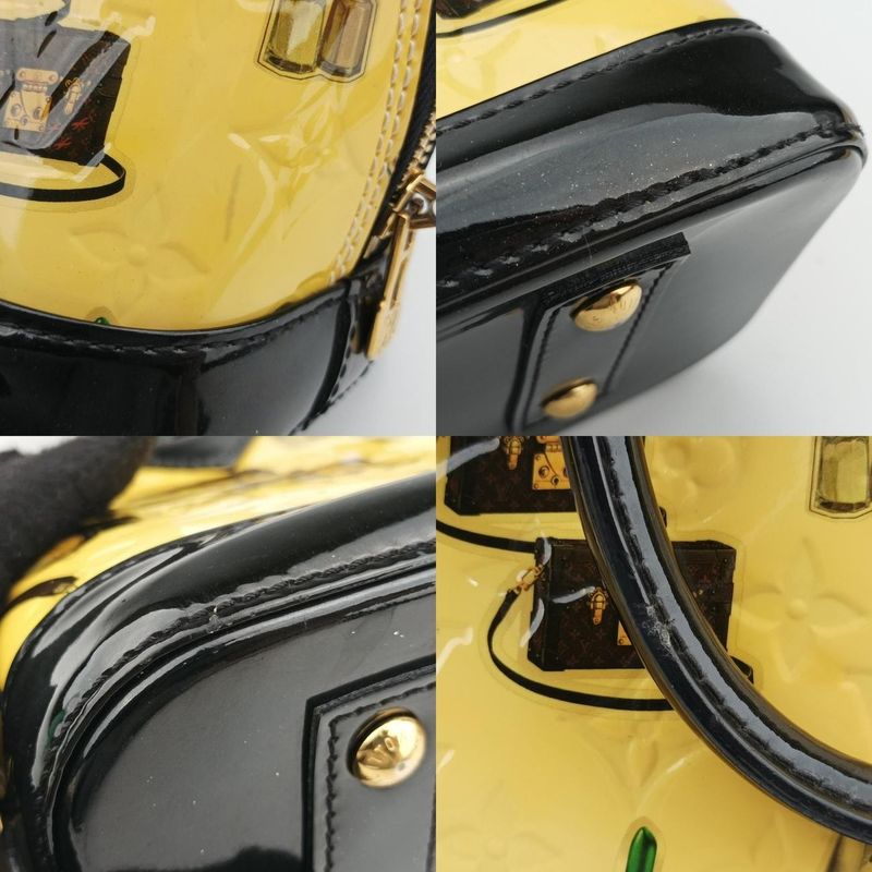 Louis Vuitton Stickers Alma BB Ivory X Black X Multicolor Vernis M50419 Sn1135