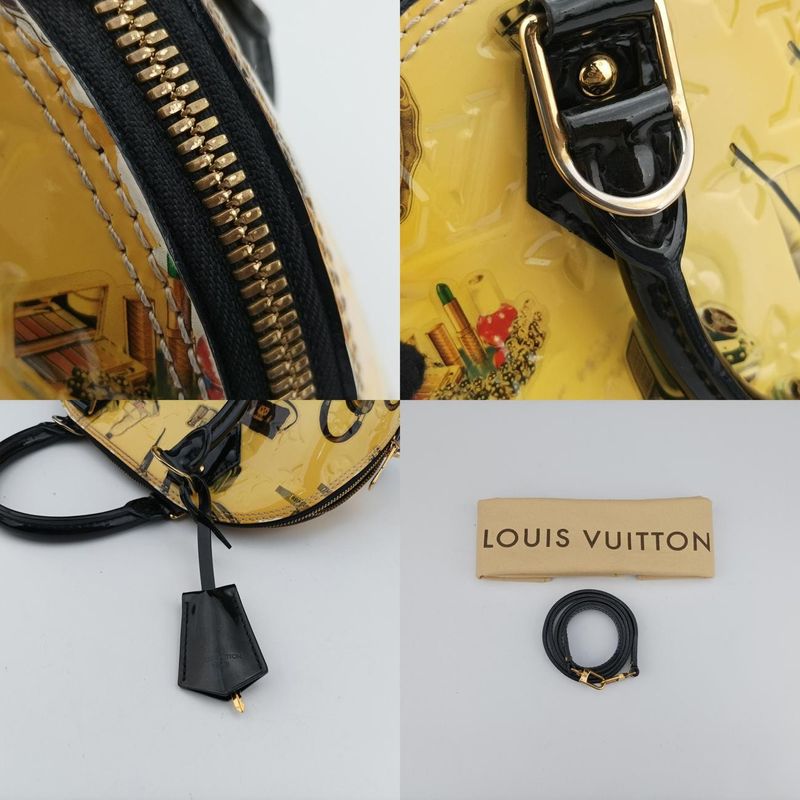 Louis Vuitton Stickers Alma BB Ivory X Black X Multicolor Vernis M50419 Sn1135