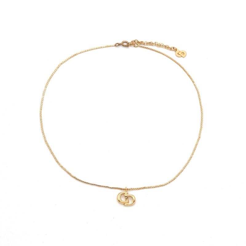 Christian Dior Necklace Pendant Choker Logo CD Vintage